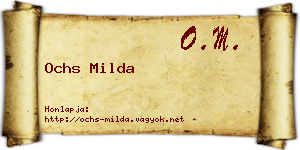 Ochs Milda névjegykártya